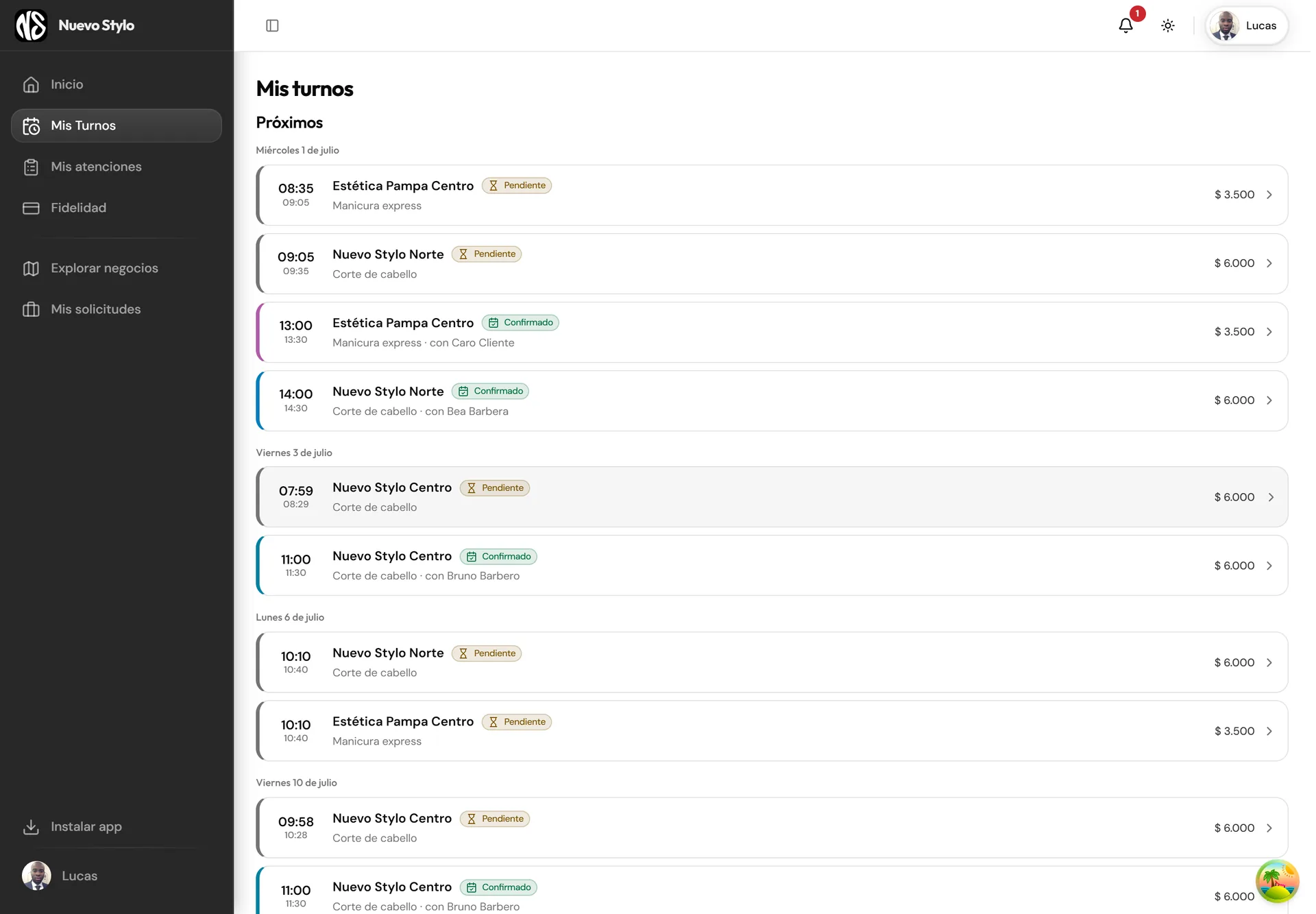 Nuevo Stylo App — 7/20